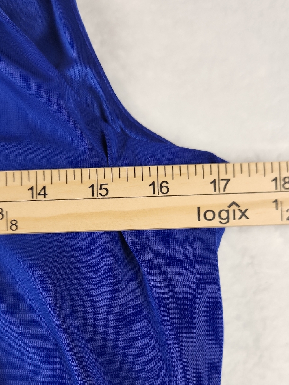 ✨ Kensie Cobalt Blue Halter Dress ✨ Size 8 - Metallic Chain Neckline - Picture 13 of 16